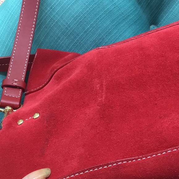 Gorgeous Francis Valentine red suede leather xbody - Picture 10 of 11